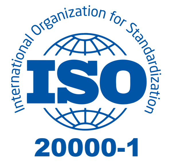 ISO/IEC 20000-1 IT Service Management certification badge